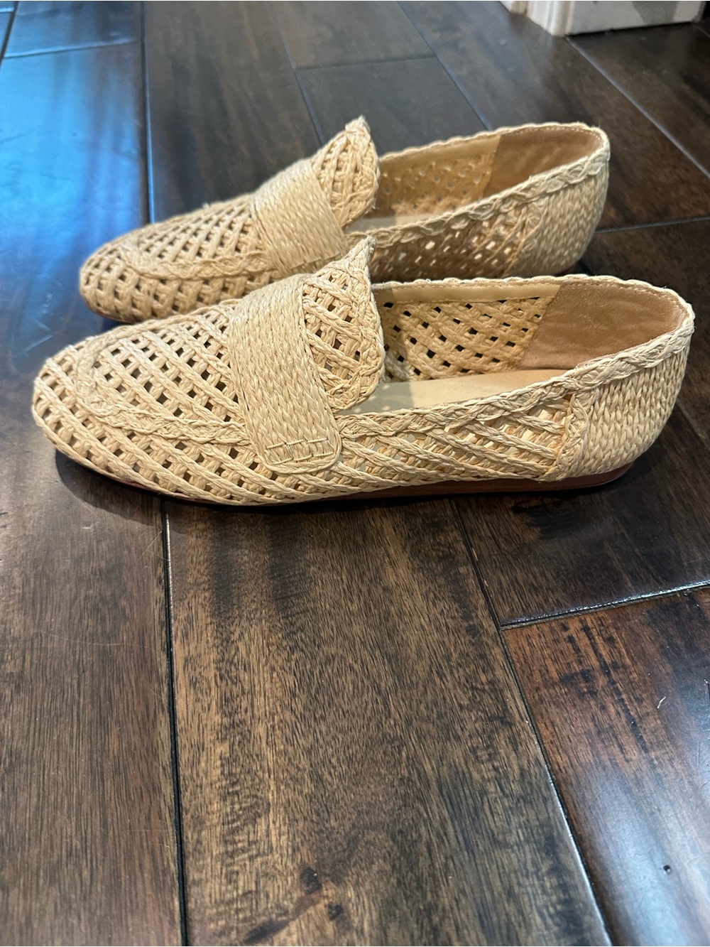 Vince Raffia Davis Woven Loafer Flats in Natural - Picture 3 of 7